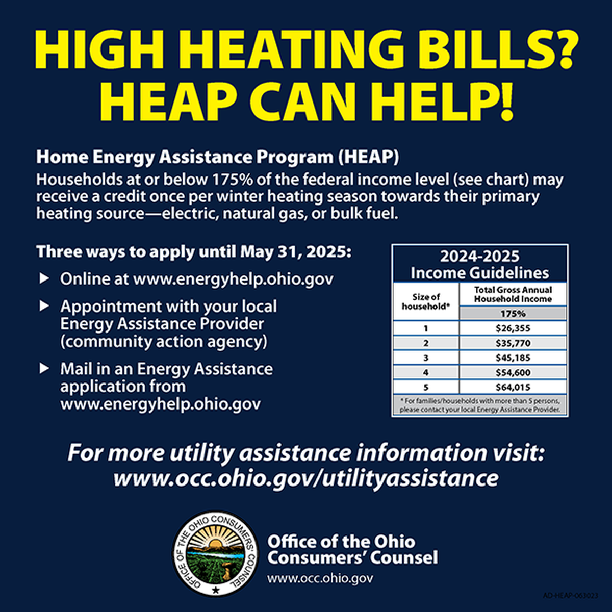 There are three ways to apply for Ohio heating assistance programs