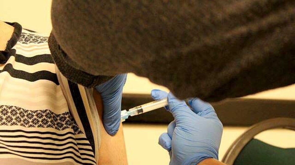 Donna Alcorn of Cortland received a dose of the COVID-19 vaccine Wednesday at a ONE Health Ohio clinic at the Youngstown Community Center. (Ellen Wagner | Mahoning Matters)