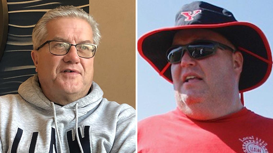 Left: United Auto Workers Local 1112 President Tim O'Hara; Right: Ex-GM Lordstown worker Darren Bodak