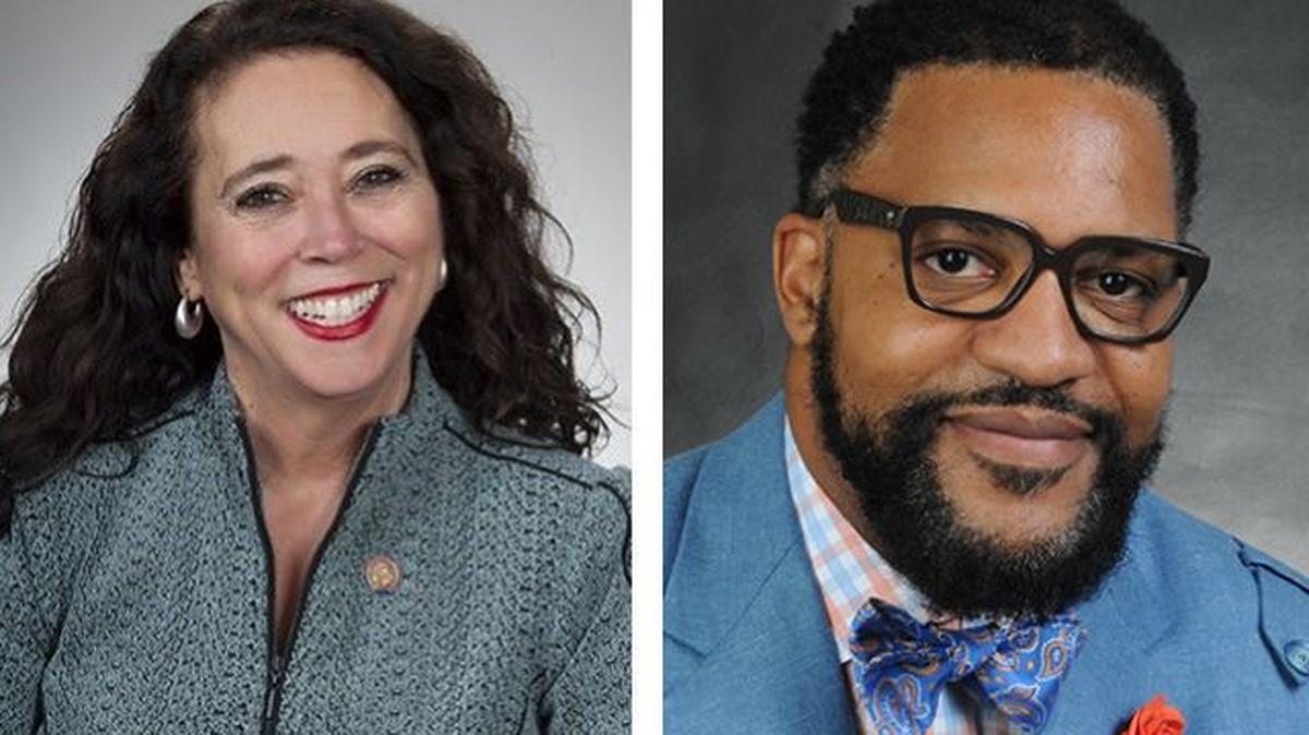 State Rep. Michele Lepore-Hagan, D-Youngstown, and Youngstown City School District CEO Justin Jennings