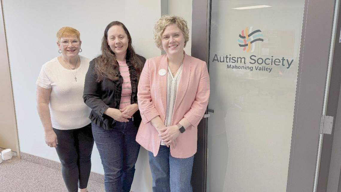 A $100,000 grant will help the Autism Society of Mahoning Valley open a new office and expand services to support individuals with autism. Pictured are board president Aundréa Cika Heschmeyer, administrative assistant Anna Masi, and executive director Jodi Glass.