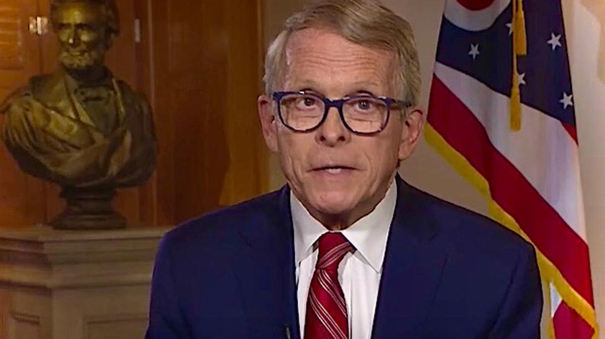 Gov. Mike DeWine during his special address to the state on Wednesday, May 12, 2021.