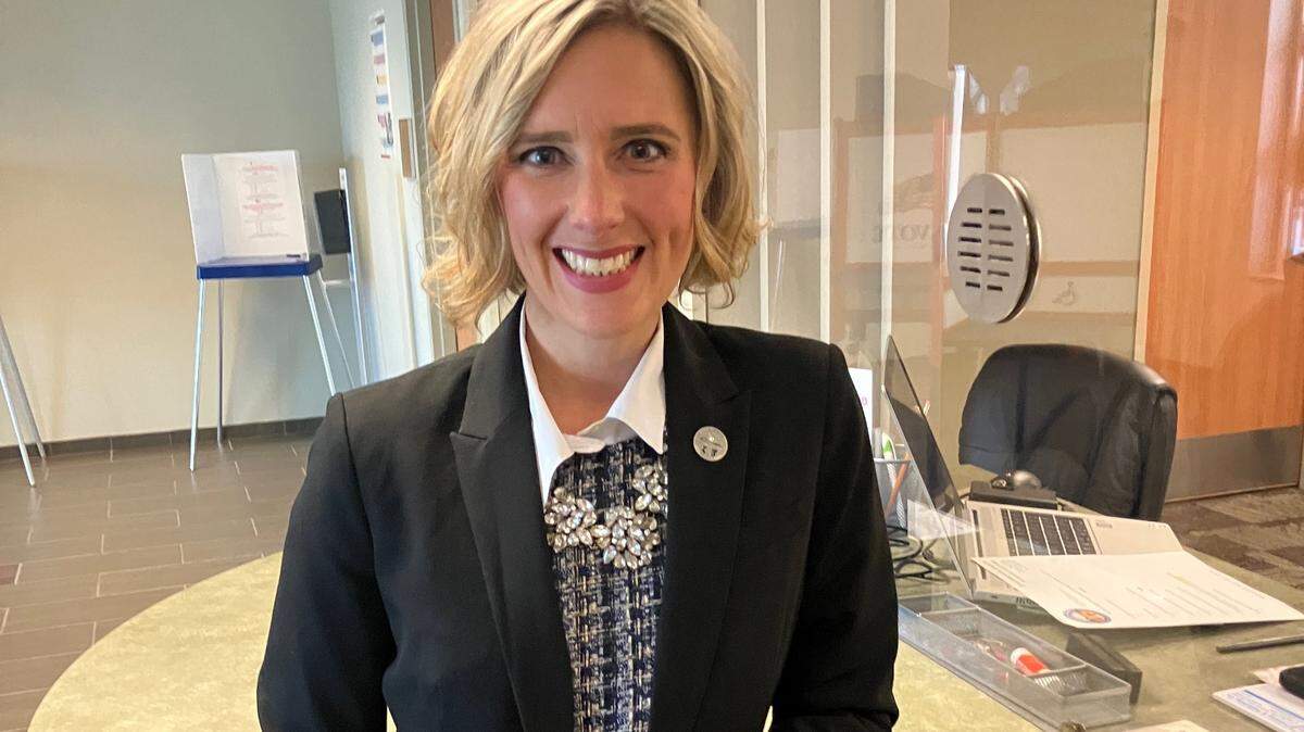 State Representative Monica Robb Blasdel files her petitions at the Columbiana County Board of Elections last Thursday announcing her re-election to continue representing the 79th House District.