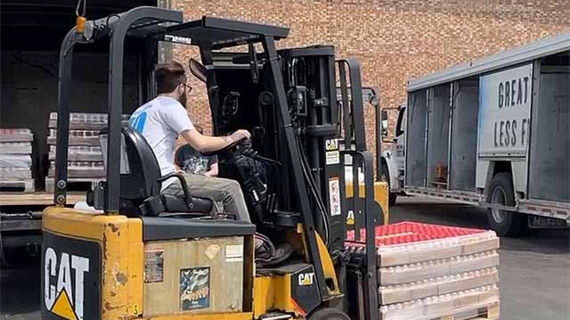 Penguin City Brewing Co. delivers a shipment of beer to Erme’s Distributing in Hermitage, Pa. (Contributed photo)