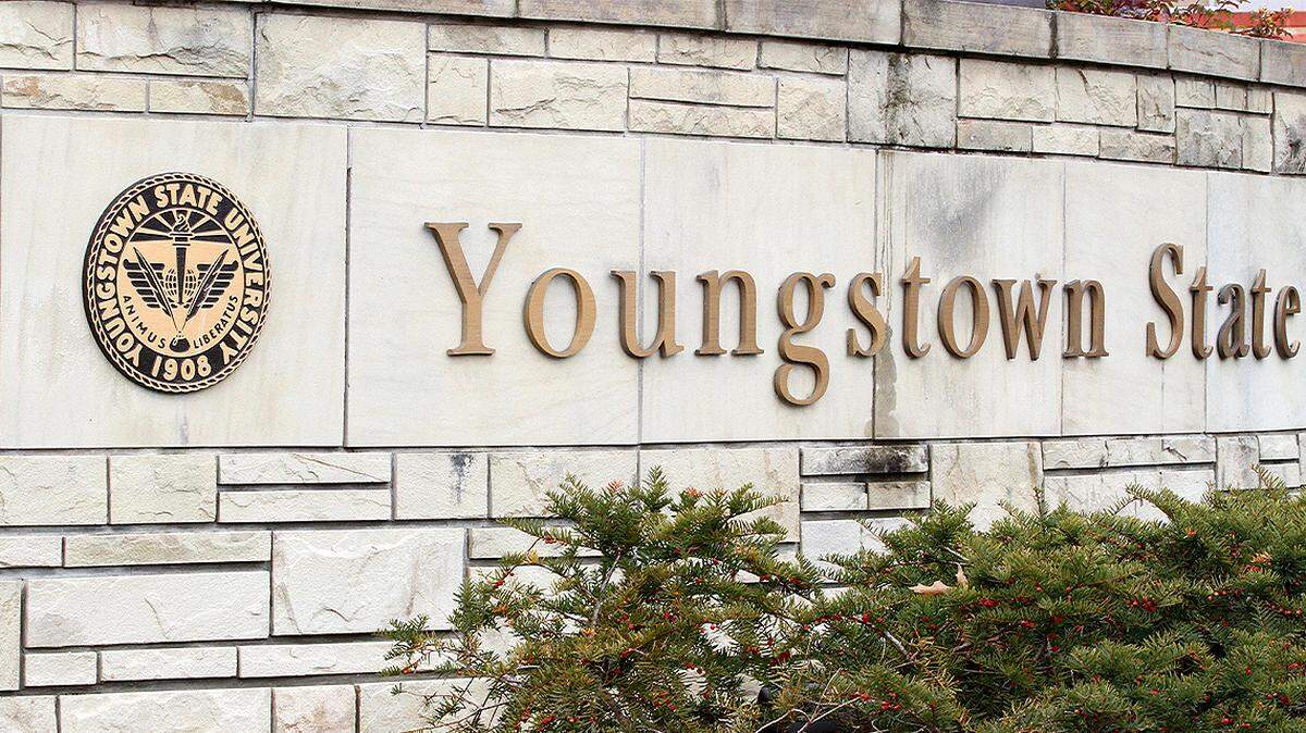 The sign outside Youngstown State University in Youngstown, Ohio.