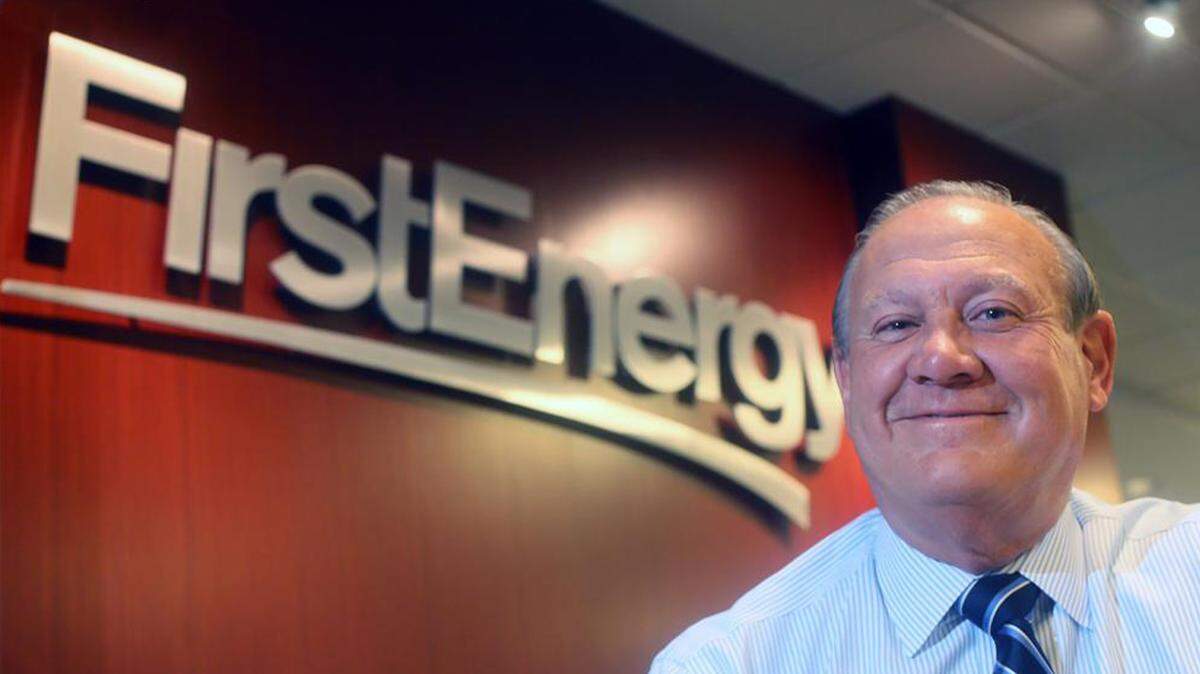 In this 2015 file photo, FirstEnergy Corp. then-President and CEO Charles “Chuck” Jones appears at the company’s Akron headquarters.