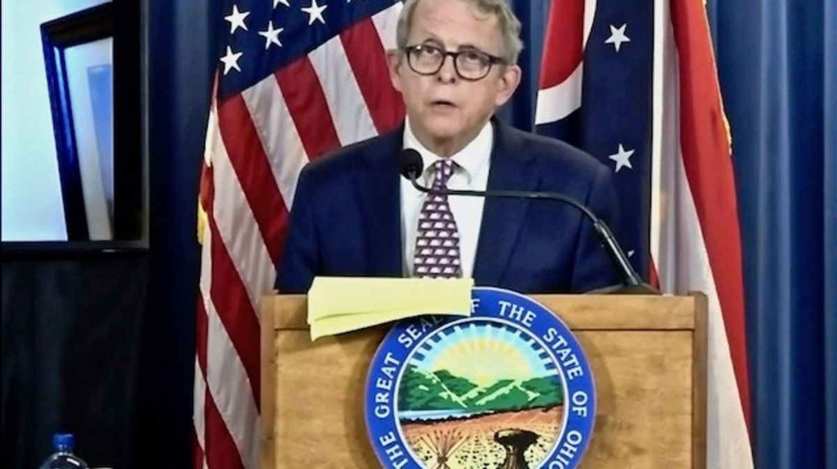 Gov. Mike DeWine during the state coronavirus update on Thursday, May 7, 2020.