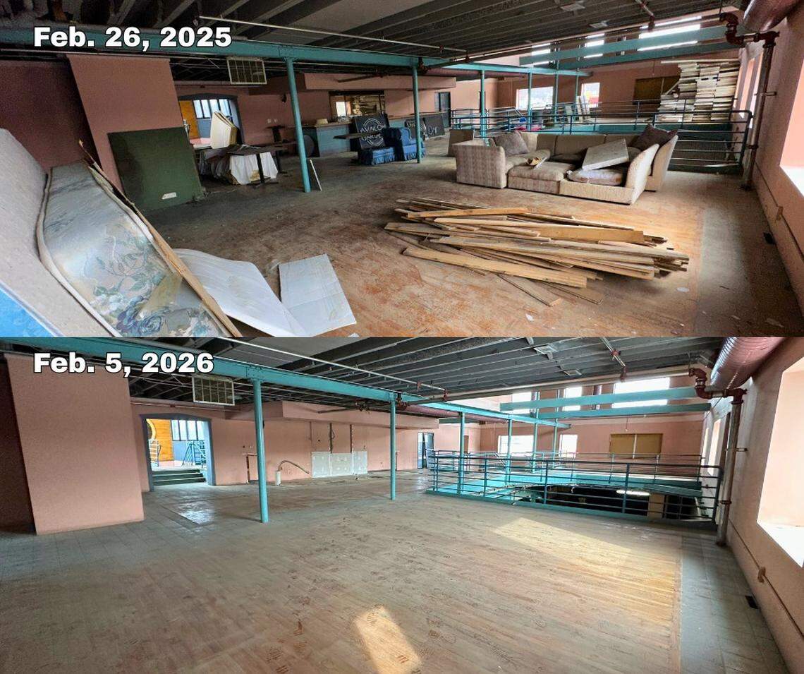 Almost a year after purchasing the property, YNDC posted before-and-after pictures showing progress on the revitalization project at the former Park Inn.