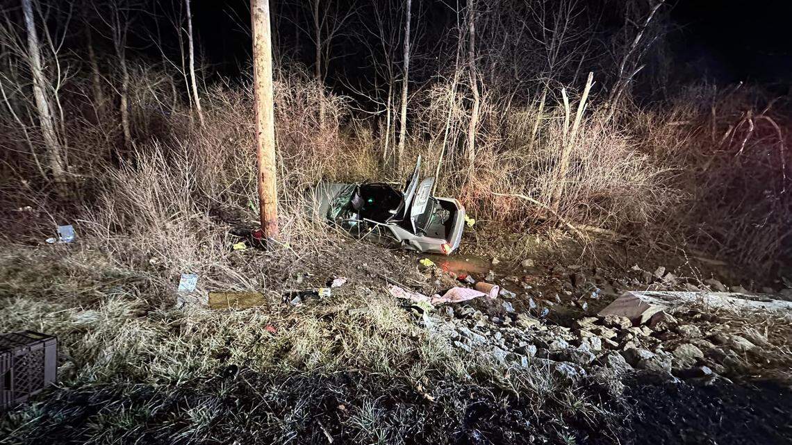 Trumbull County first responders rescued the driver in a single-vehicle crash off Ohltown McDonald Road in Weathersfield Township.