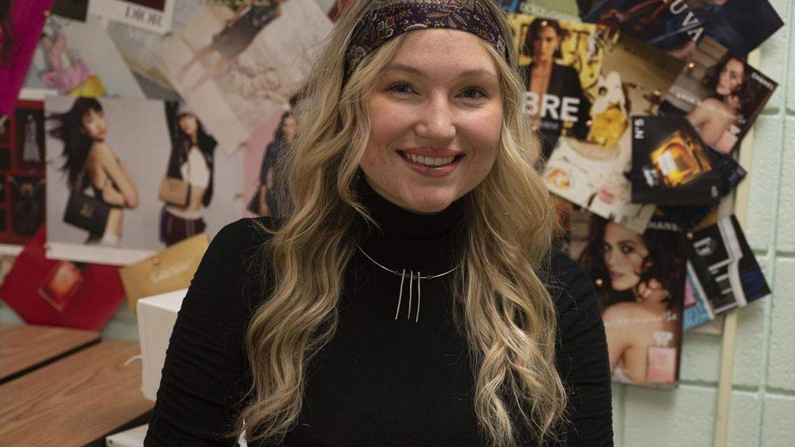 Mya Snyder, senior Marketing major and Fashion minor, owns Sew What? Sew This! where she resells and redesigns fashion and accessories.