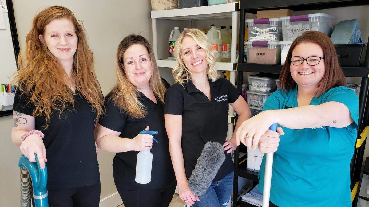 All Spruced Up Cleaning Company celebrated their one-year work anniversary by cutting the ribbon on a brand new office in Poland. 