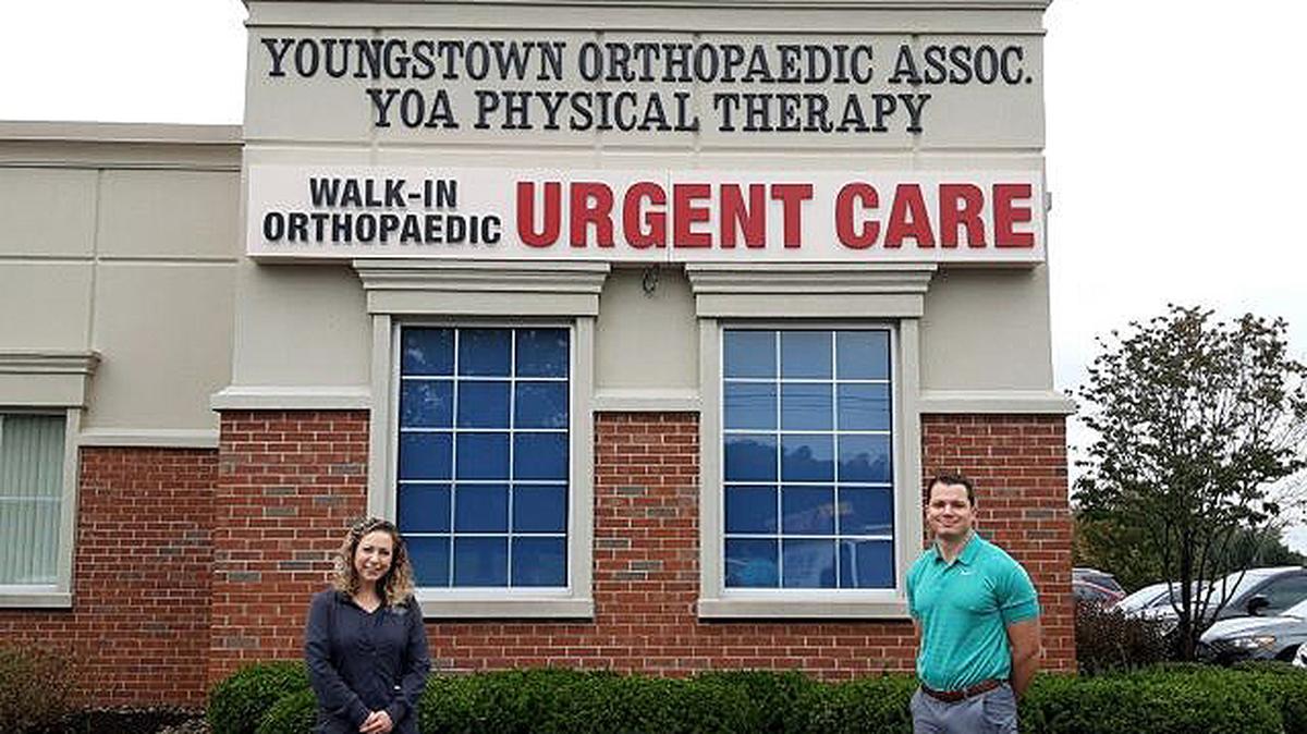 Youngstown Orthopaedic Associates’ Giavanna Tkach, nurse practitioner, and Dr. Anthony Berdis, orthopaedic surgeon, are among the staff at the group's new orthopaedic urgent care center in Warren. (Contributed photo)