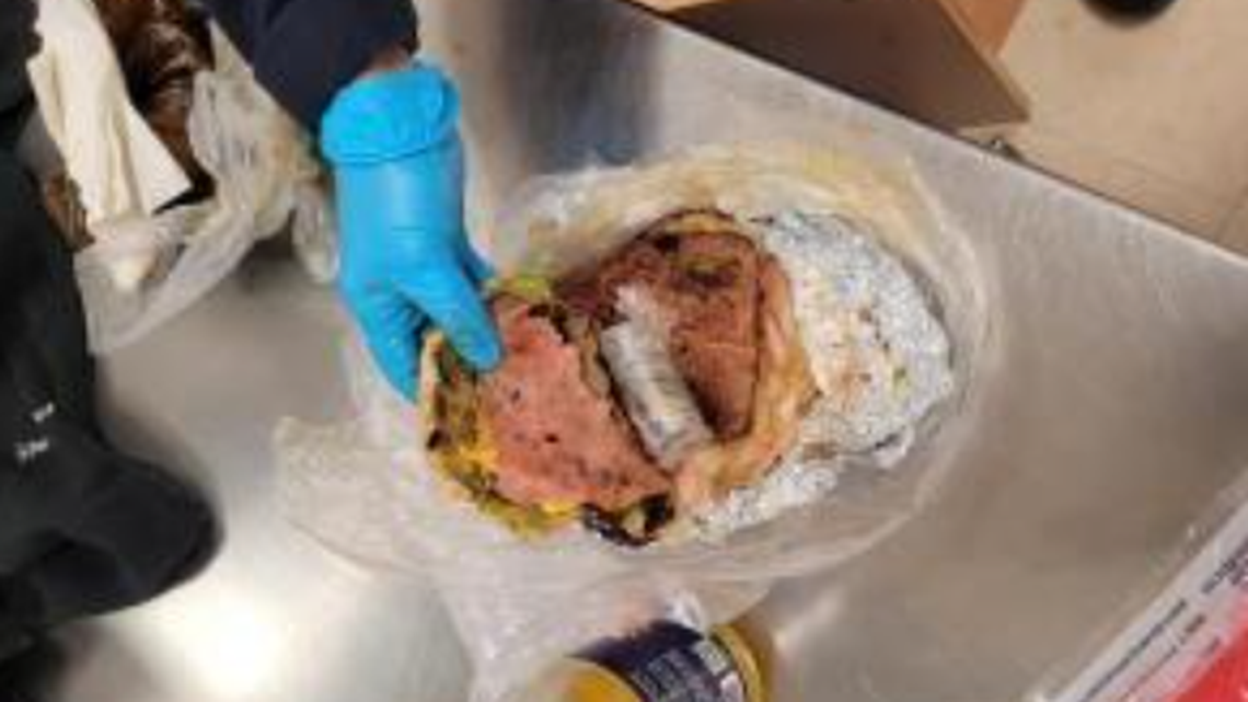 Border Patrol agents found fentanyl hidden in a hamburger.