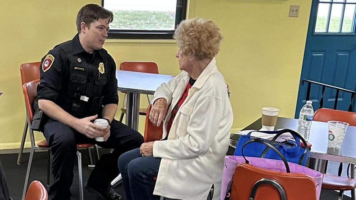 Vienna Township Police officers met with community members during Coffee with a Cop.