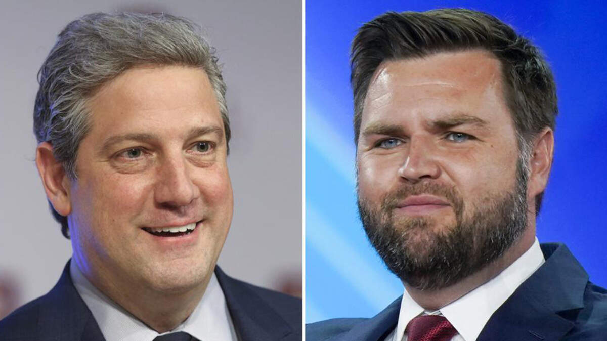 Democratic U.S. Rep. Tim Ryan of Howland, D-13th, left, and Republican J.D. Vance.