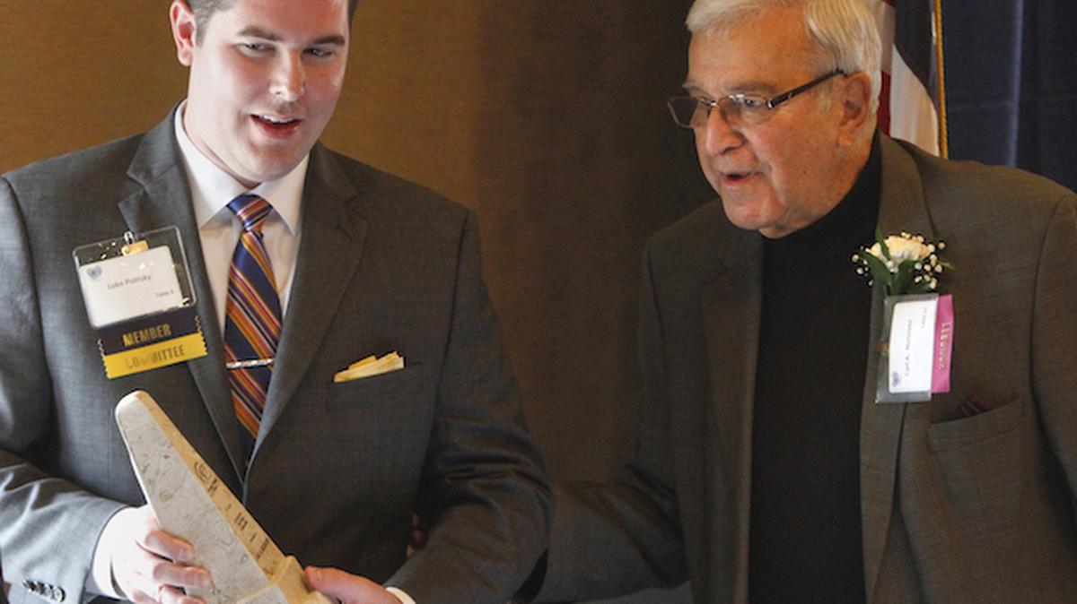 Legendary Attorney Carl Nunziato was honored Friday by the Association of Fundraising Professionals Mahoning-Shenango Chapter for as outstanding volunteer fundraiser during National Philanthropy Day. (Bob Yosay)