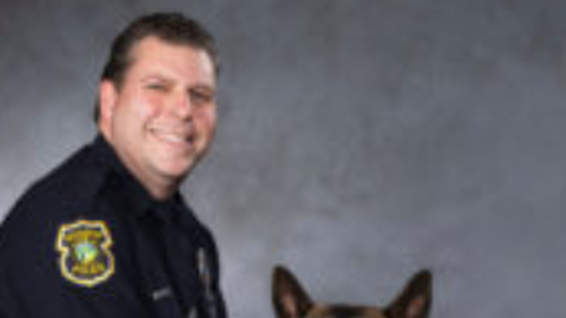 Boardman police officer Daryn Tallman and K-9 officer Kylo