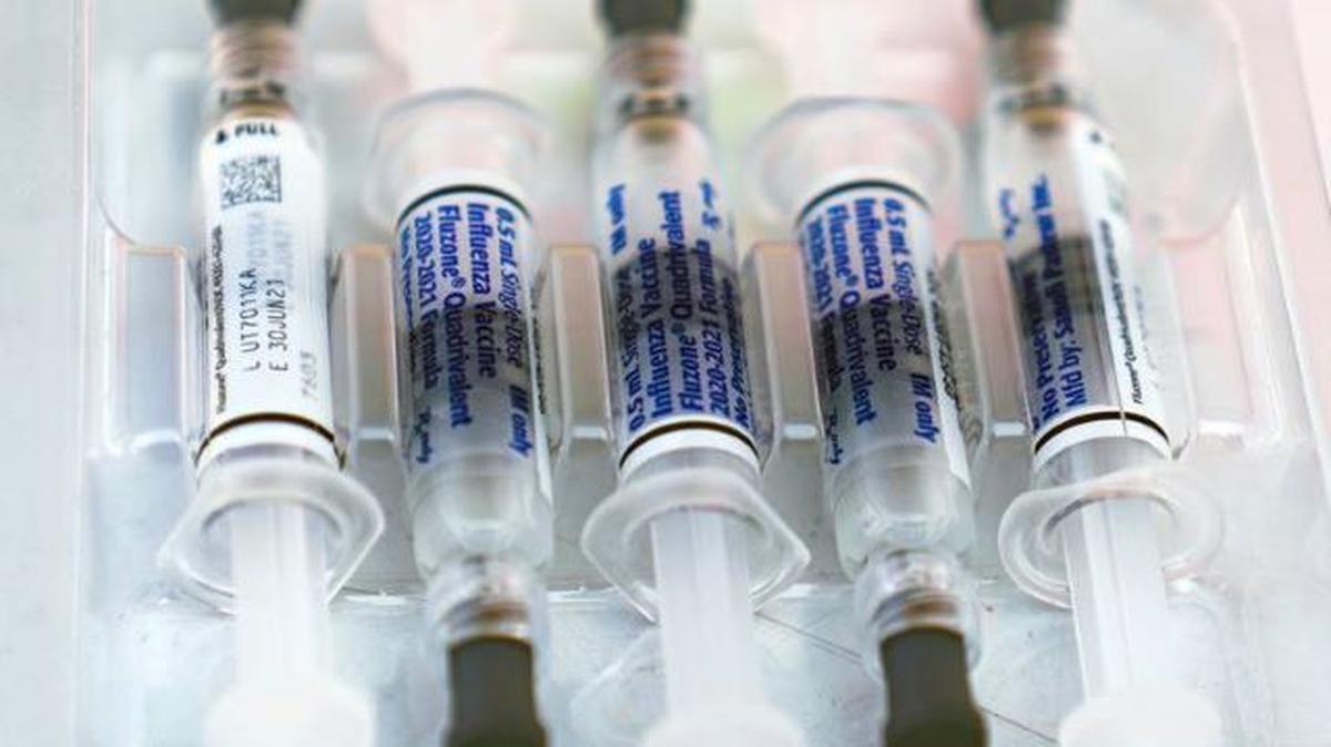 Influenza vaccine syringes are seen at the L.A. Care Health Plan and Blue Shield of California Promise Health Plan’s Community Resource Center. (Damian Dovarganes | AP)
