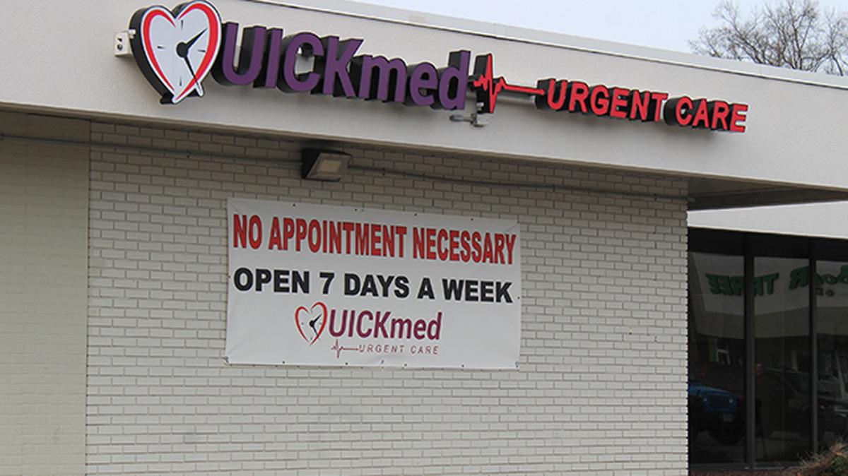 Shown here is the Quickmed Urgent Care facility at 3499 Belmont Ave. in Liberty, where visitors can stay in their vehicle to get tested for coronavirus. Quickmed has partnered with Cornerstone CM and the City of Campbell for a "drive-thru" testing clinic at the city's Roosevelt Park that opened to the public today. (Justin Dennis | Mahoning Matters)