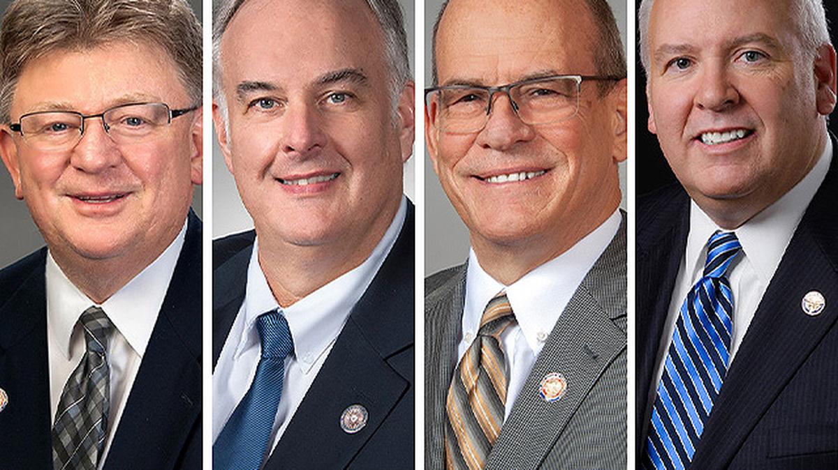 From left, state Reps. Jim Hoops, R-Napolean; Dick Stein, R-Norwalk; Michael O’Brien, D-Warren; and Michael J. Skindell, D-Lakewood.