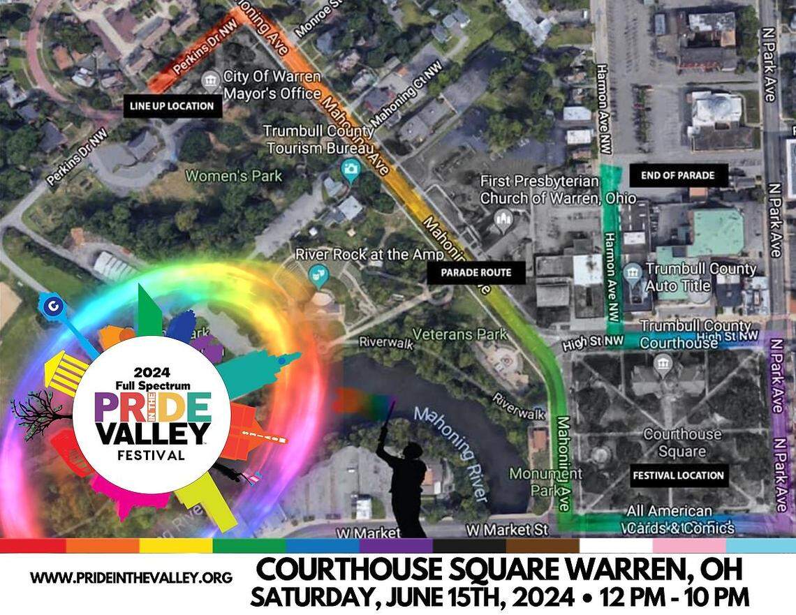 The Full Spectrum Pride Valley festival begins with a parade at noon on June 15 at Courthouse Square in downtown Warren.