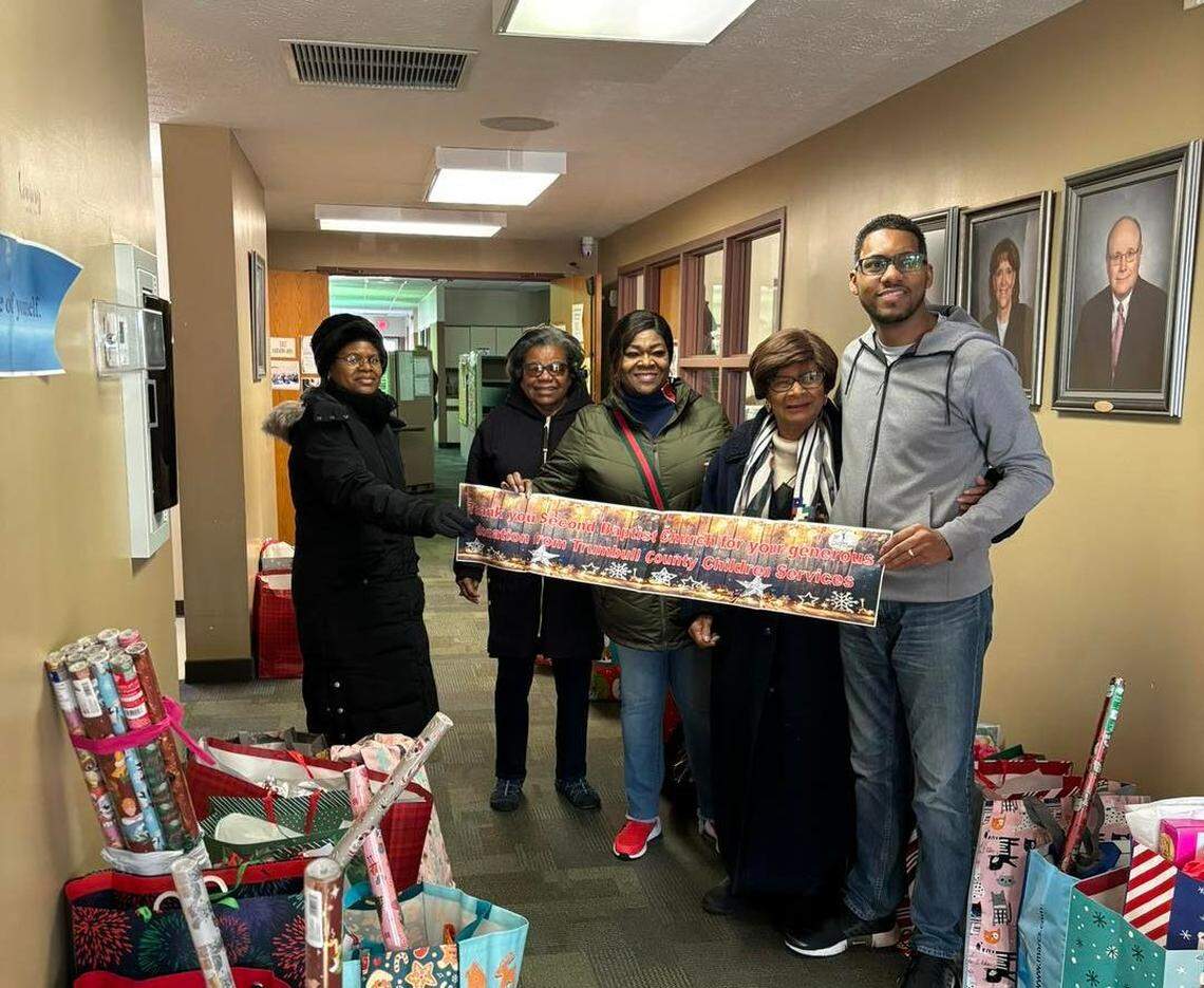 Second Baptist Church was one of 33 local donors to the holiday gift-giving campaign for Trumbull County Children Services, bringing presents to 605 kids.