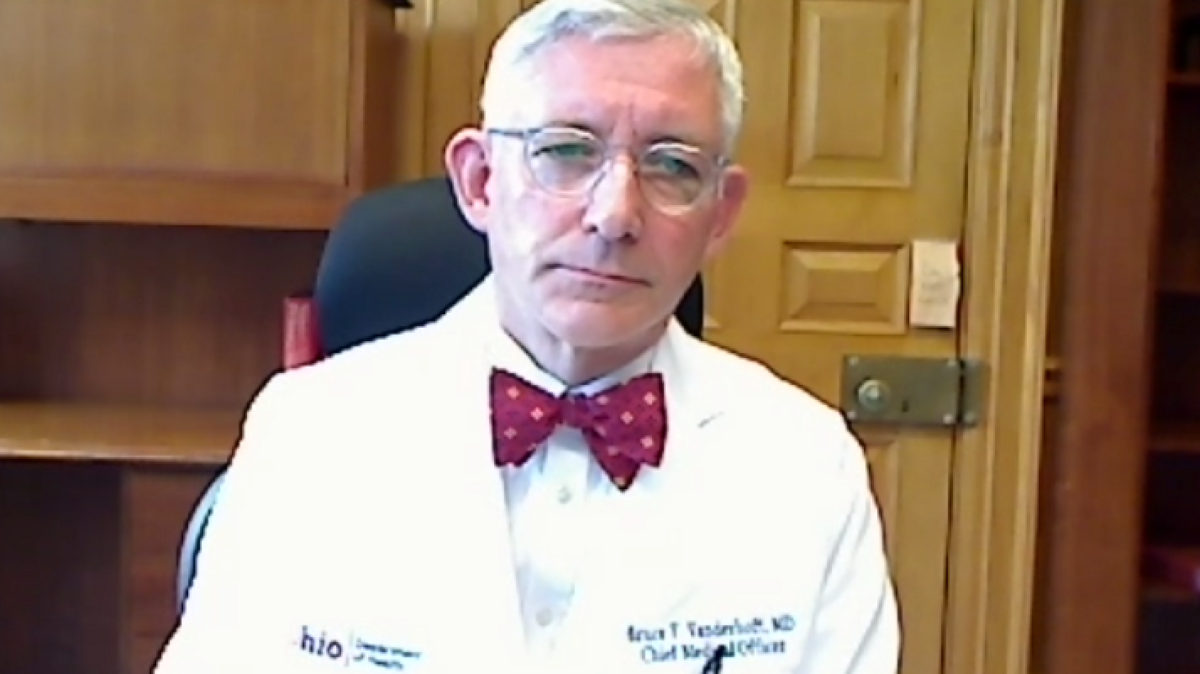 Ohio Department of Health Chief Medical Officer Dr. Bruce Vanderhoff during a news conference on July 14, 2021. 