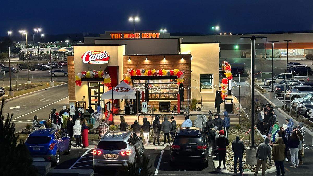 The new Raising Cane’s restaurant will be open from 10 a.m.-midnight Sunday-Thursday and 10 a.m.-1 p.m. on Friday and Saturday.