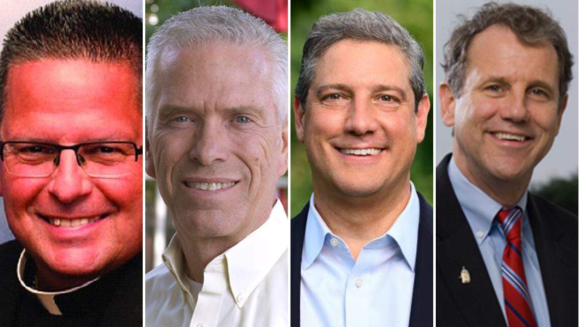 From left to right: Youngstown Catholic Diocese Bishop David Bonnar; U.S. Rep. Bill Johnson of Marietta, R-6th; U.S. Rep. Tim Ryan of Howland, D-13th; U.S. Sen. Sherrod Brown of Cleveland, D-Ohio.