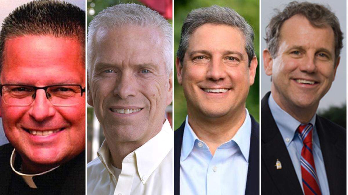 From left to right: Youngstown Catholic Diocese Bishop David Bonnar; U.S. Rep. Bill Johnson of Marietta, R-6th; U.S. Rep. Tim Ryan of Howland, D-13th; U.S. Sen. Sherrod Brown of Cleveland, D-Ohio.
