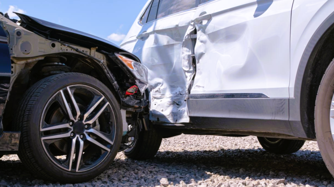 Photo of crashed car