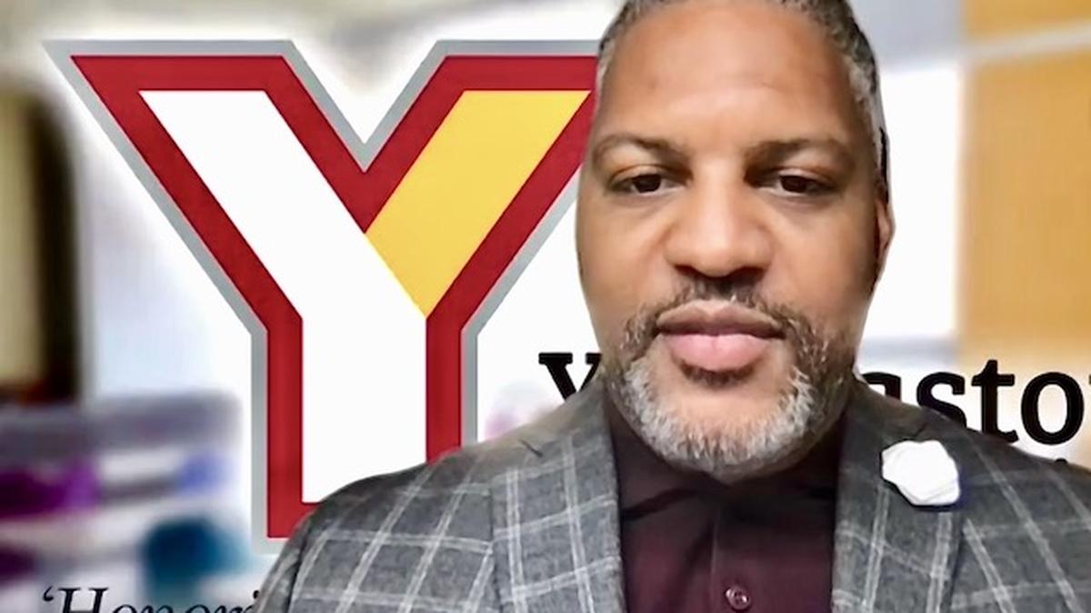 Youngstown City Schools CEO Justin Jennings during the Distress Commission meeting on Monday, Feb. 22, 2021. 
