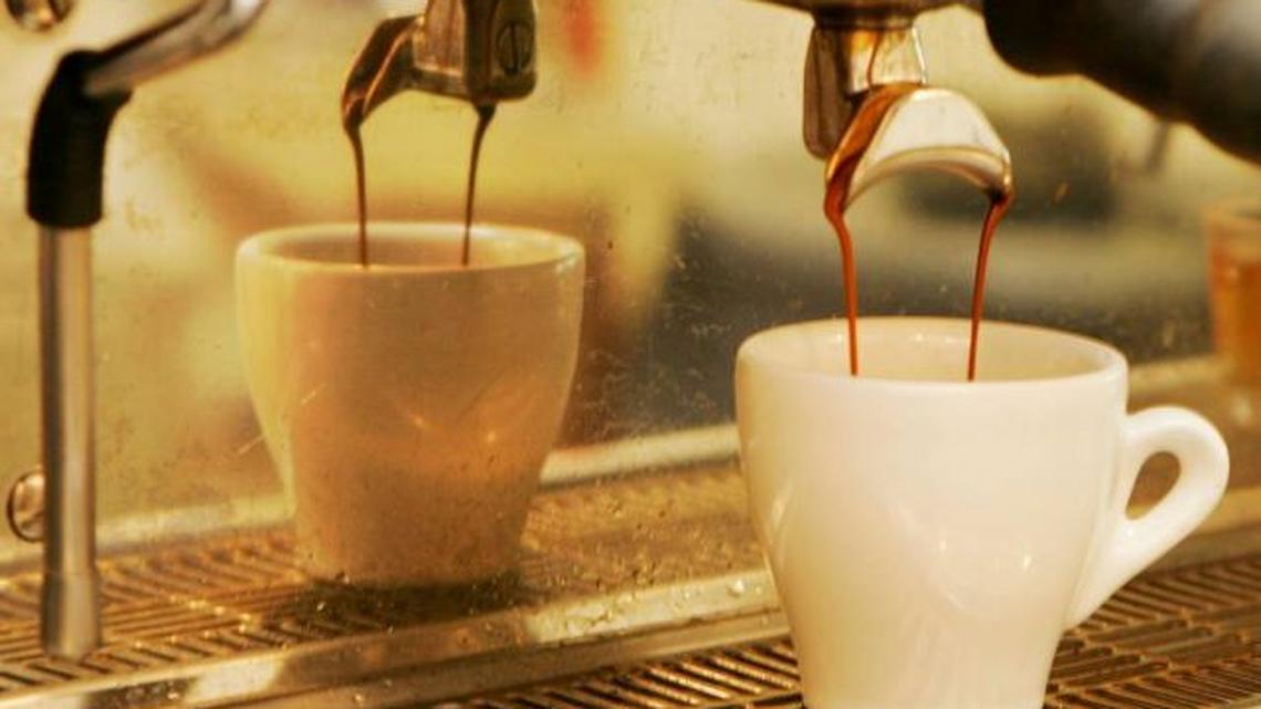 In this Aug. 14, 2008 photo, espresso flows into a cup at a coffee house in Overland Park, Kan. (Orlin Wagner | AP)