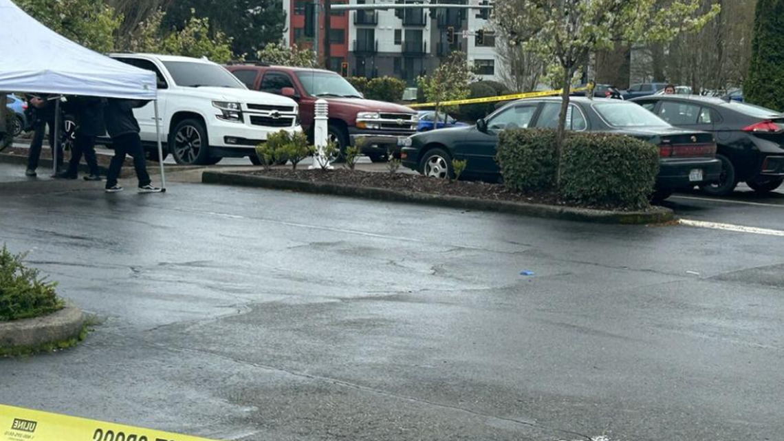 Police tape at the location of where a toddler was shot.