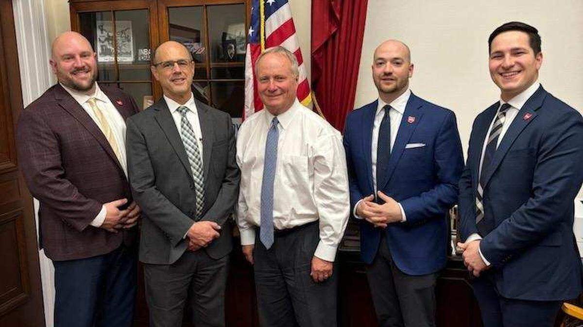 (left to right) Lyle Huffman, Regional Chamber Executive Vice President, Government Affairs & Community Impact; Guy Coviello, Regional Chamber President & CEO; Congressman Dave Joyce; Michael McGiffin, Vice President, Engagement & Investor Relations with Lake to River; and Nico Morgione, Regional Chamber Director of Government Affairs.