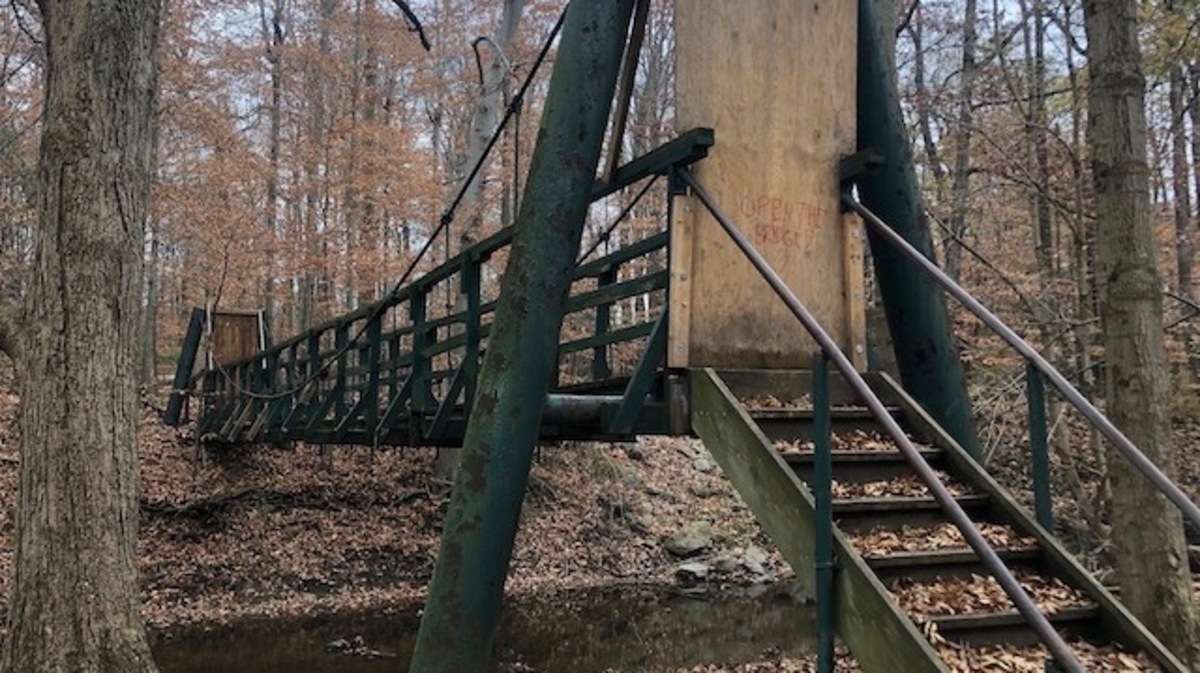 The Mauthe Bridge repair stalled again leading Poland Forest Foundation President Charles Rumberg to resign, frustrated by Poland officials who refused to explain to him what is going on with the project. (Jess Hardin)