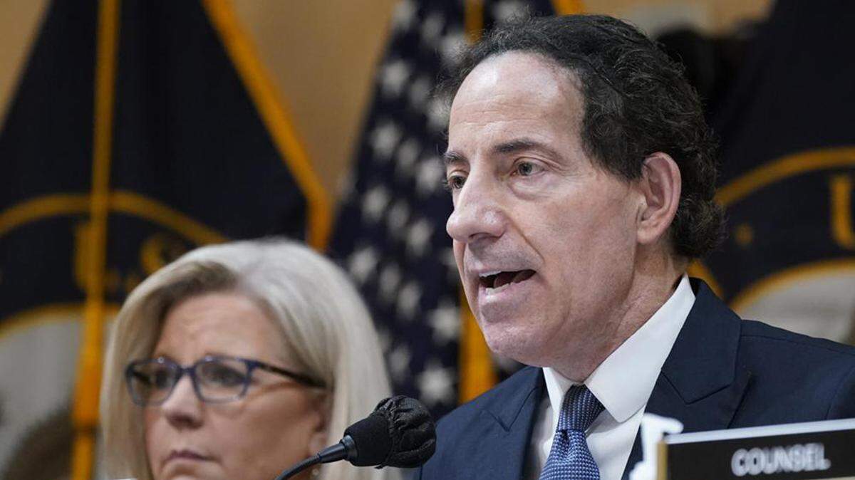 Vice Chair Liz Cheney, R-Wyo., left, listens as Rep. Jamie Raskin, D-Md., speaks as the House select committee investigating the Jan. 6 attack on the U.S. Capitol holds a hearing at the Capitol in Washington, Tuesday, July 12, 2022.