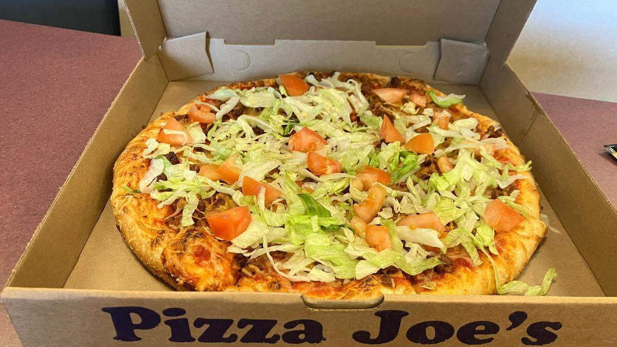 Plant-based pizza which was made at Pizza Joe’s.
