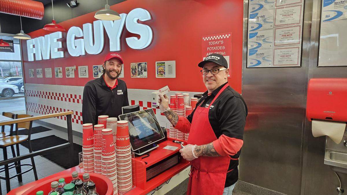 After completing renovations, Five Guys celebrated a grand reopening at 10:30 a.m. March 6 at 2170 Millennium Blvd. in Cortland.