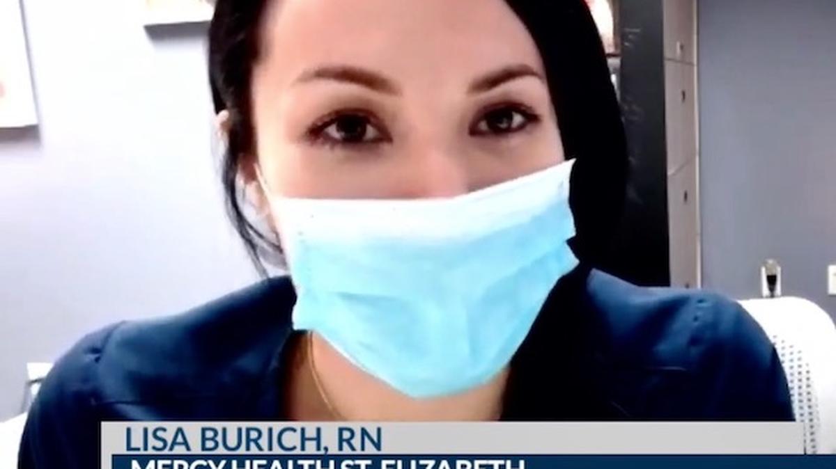 Nurse Lisa Burich from St. Elizabeth Youngstown Hospital discussed the Valley's pandemic challenges during Gov. Mike DeWine's state update on Monday, Dec. 7, 2020. 