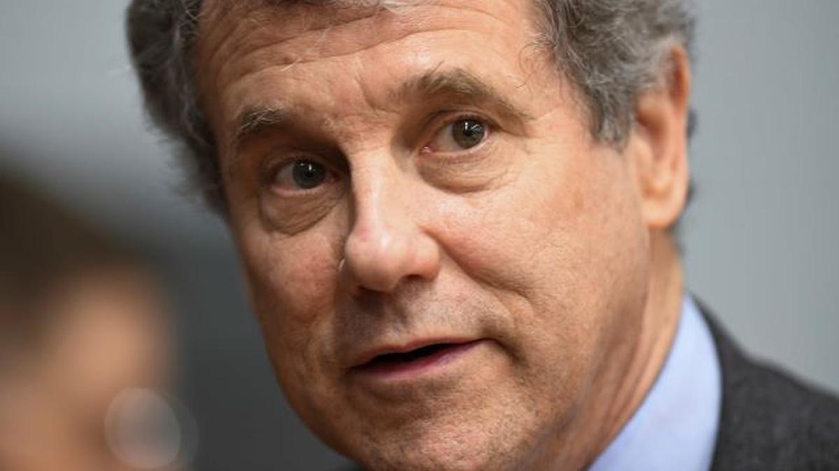 In this March 3, 2019, file photo, U.S. Sen. Sherrod Brown, D-Ohio, speaks to reporters during the Martin Luther and Coretta Scott King Unity Breakfast in Selma, Ala. (Julie Bennett | AP Photo, File)