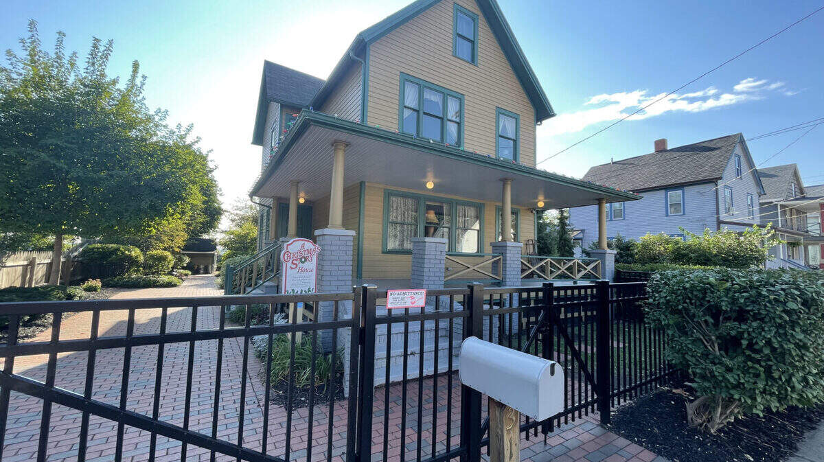 Cleveland, Ohio USA - September 8: Exterior view of the house used in the filming of the 1983 “A Christmas Story” movie. Now a museum and tourist landmark honoring the popular film. The house was built in 1895 and is a Victorian styled home