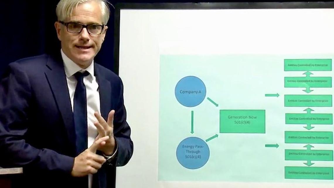 David DeVillers, U.S. Attorney for the Southern District of Ohio court, explains the structure of a racketeering scheme allegedly perpetrated by Ohio House Speaker Larry Householder and his associates during a Tuesday, July 21, 2020 media briefing. (WBNS-TV)
