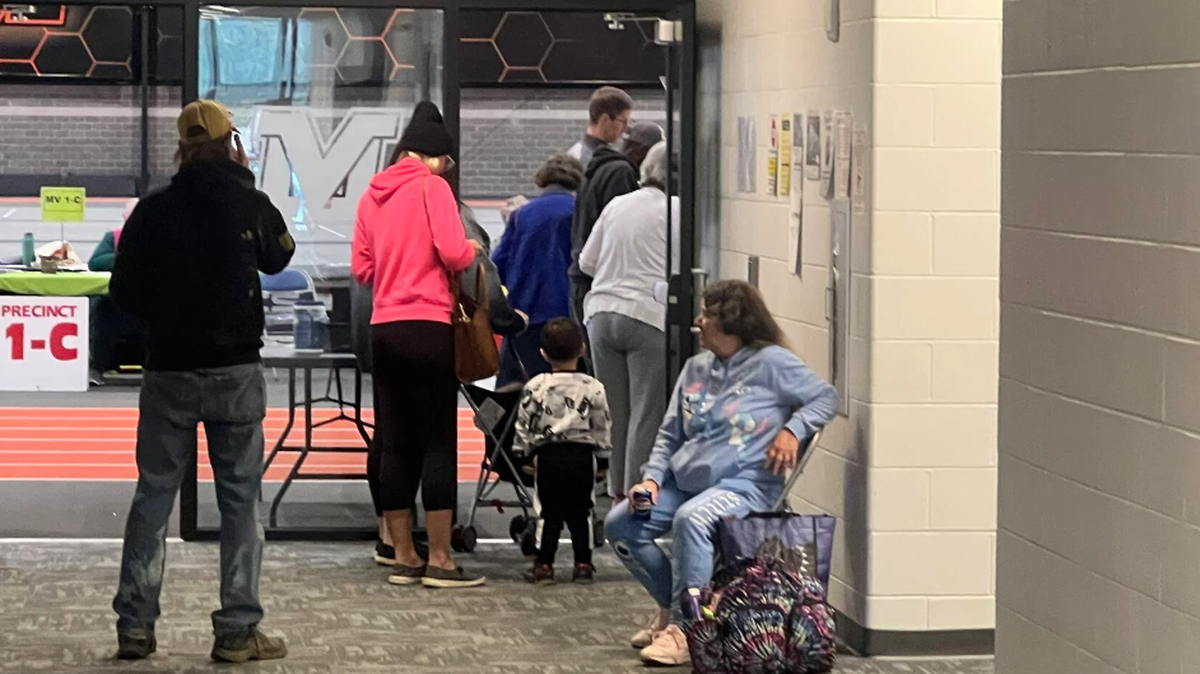 Voters file in to a polling location in Mount Vernon, Ohio, on Tuesday, Nov. 7, 2023.