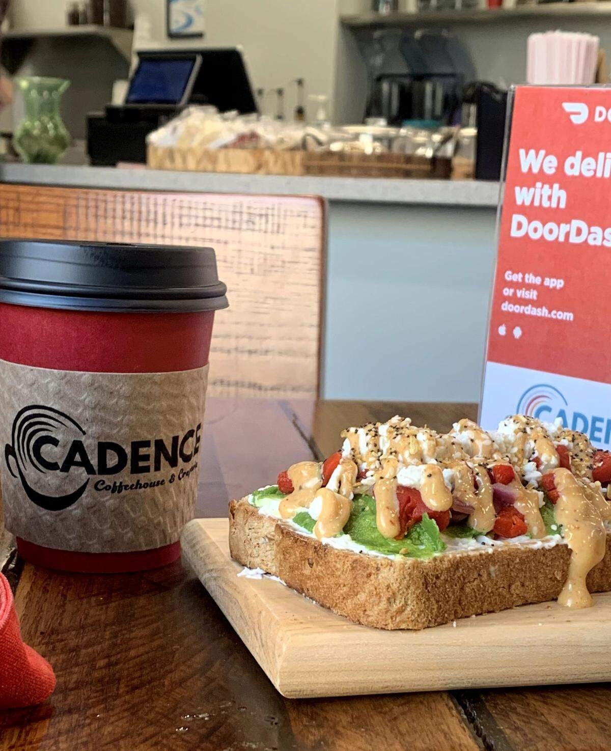 At Cadence Coffeehouse, patrons with the trail guide get a free small hot coffee.