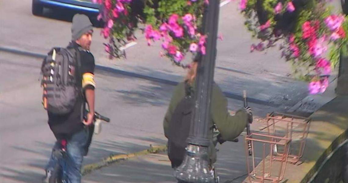 Surveillance video captured unknown individuals stealing several metal frames