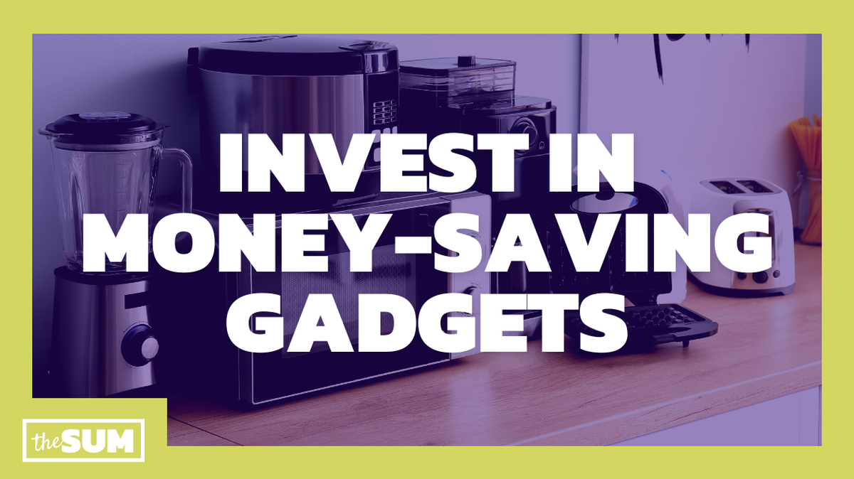 Graphic of guide for money-saving gadgets for the home.