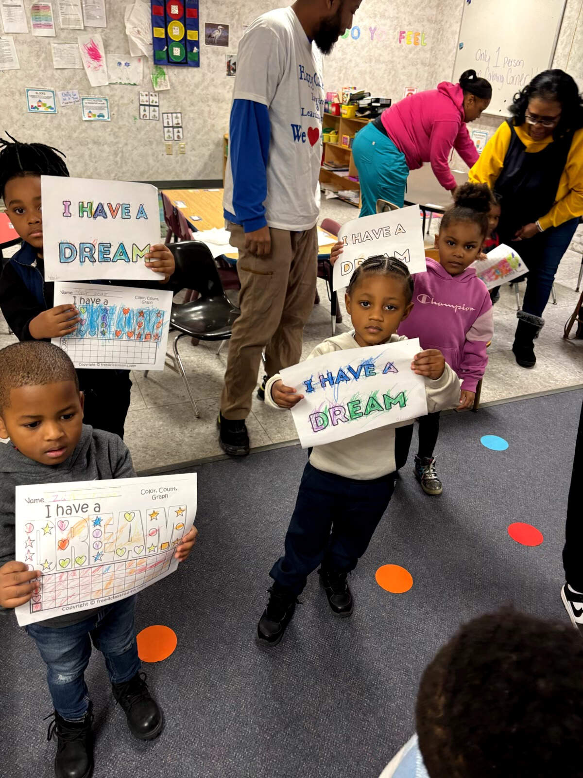 Students at Happy Campers Learning Center in Youngstown on Martin Luther King Jr. Day. 