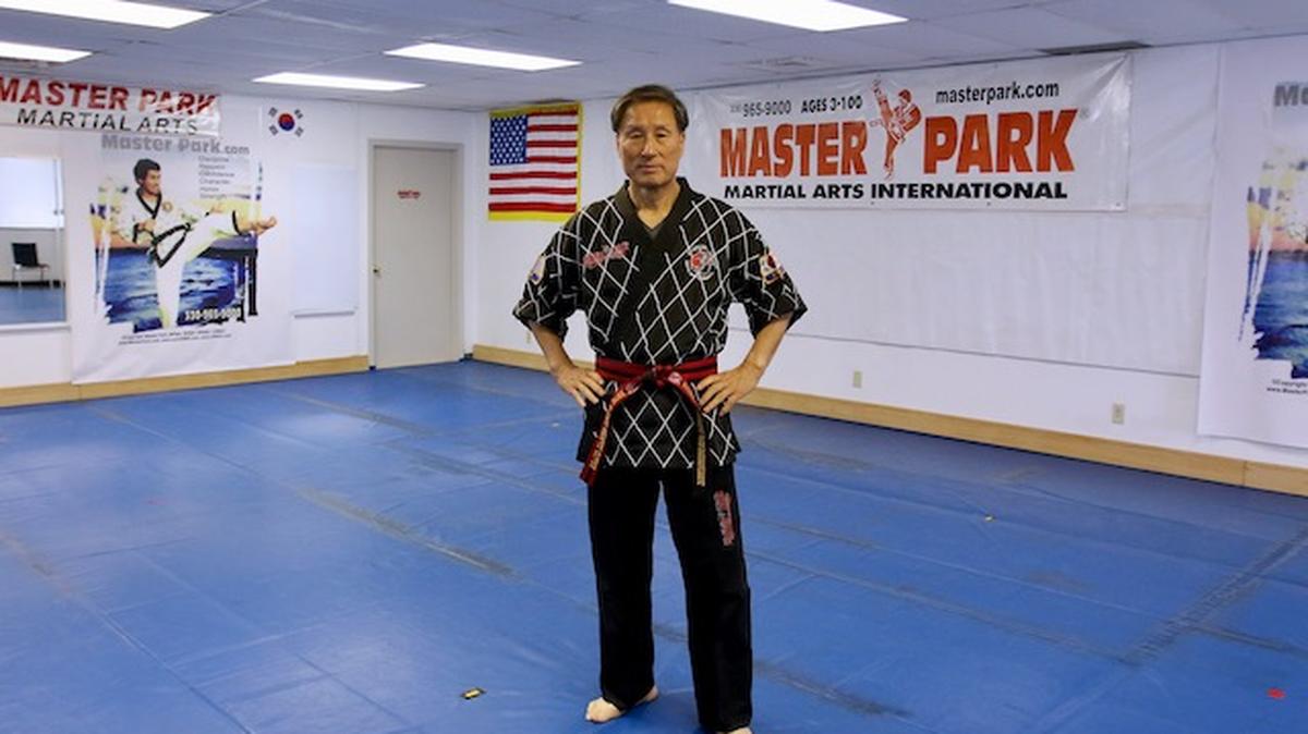 Grandmaster Park, owner of Master Park Martial Arts International, is celebrating more than 50 years of instruction in various aspects of martial arts in Boardman. (Robert K. Yosay | Mahoning Matters)
