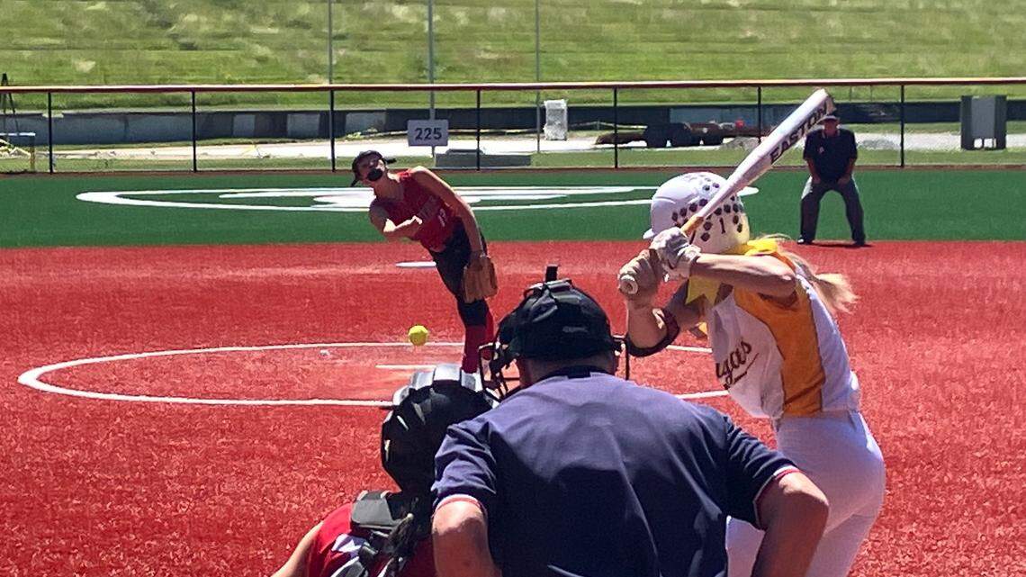 Malena Toth fires a pitch against Kenton Ridge on Friday in Akron.